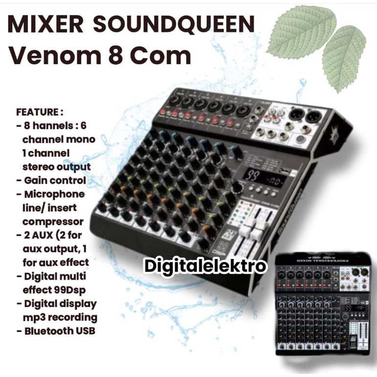 Mixer SOUNDQUEEN VENOM 8 COM MIXER 8 CHANNEL