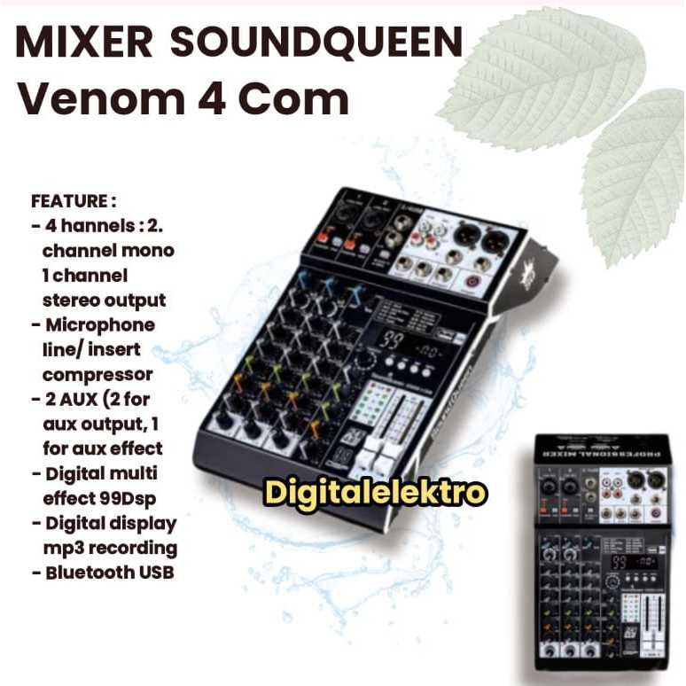 Mixer SOUNDQUEEN VENOM 4 COM MIXER 4 CHANNEL