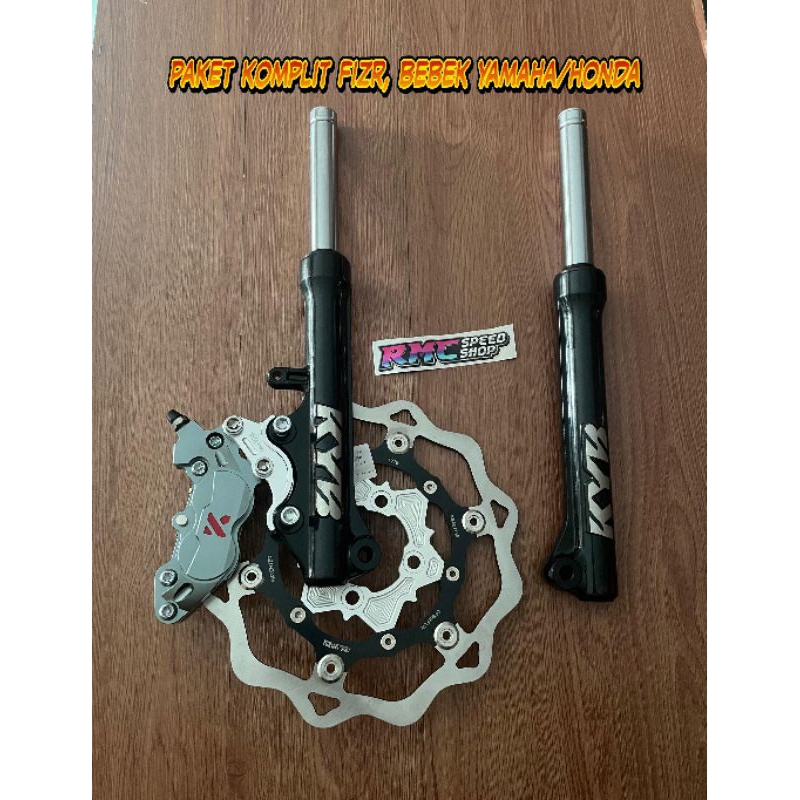 Paket kaliper Ktc 4piston FizR jupiter bebek honda / Paket Shock Kyb FizR / Jupiter / bebek honda or