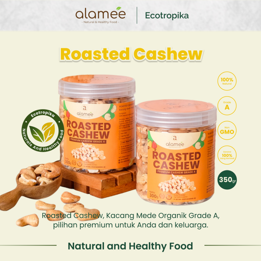

Kacang Mede Panggang Mete Mente Roasted Cashew Premium Grade A Oven Matang 300gr Original Non GMO