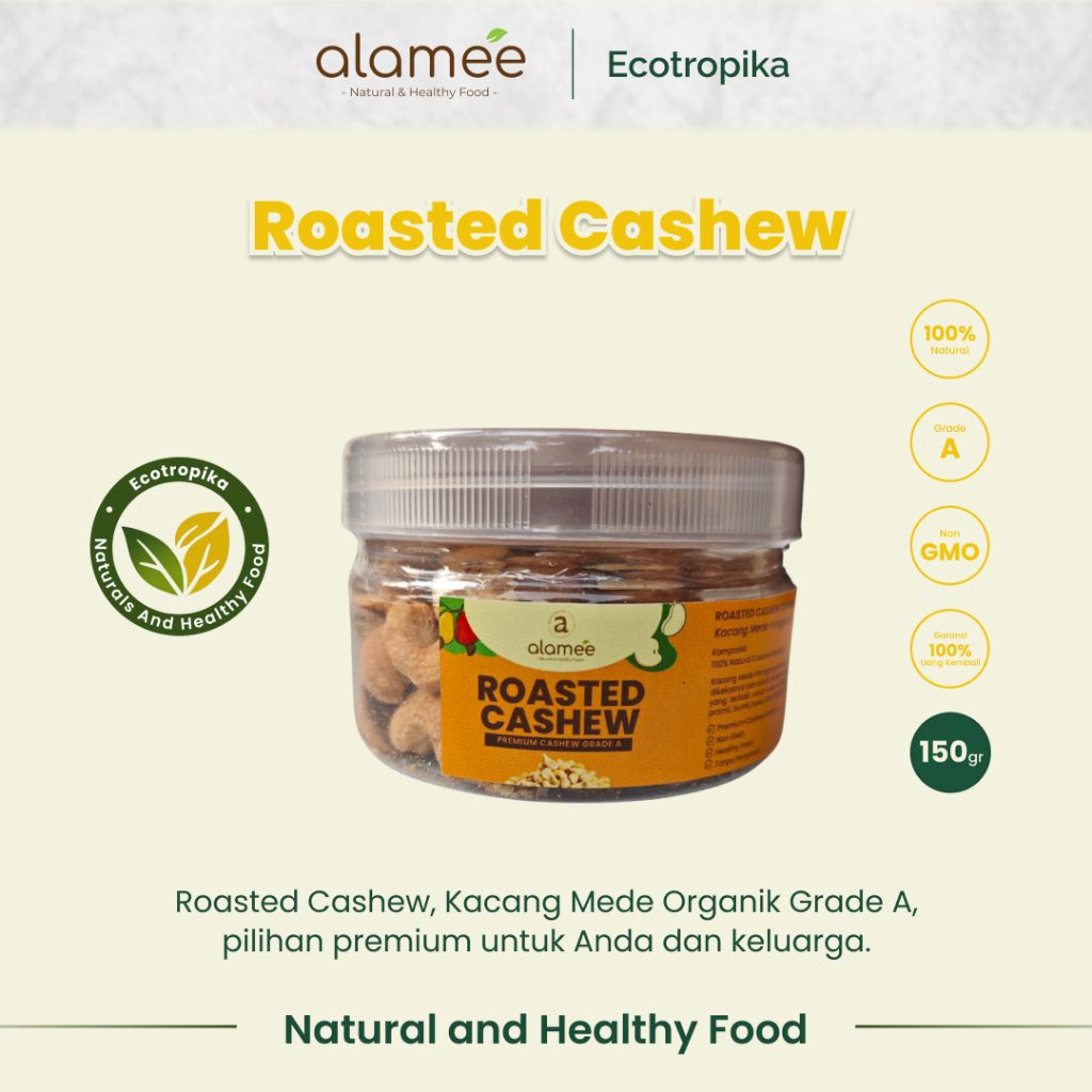 

Kacang Mede Panggang Mete Mente Roasted Cashew Premium Grade A Oven Matang 150gr Original Non GMO