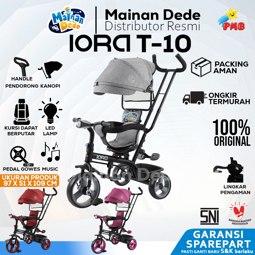 Sepeda Tiga Roda Anak PMB IORA T10 Tricycle T-10 iora t25 IORA T-25