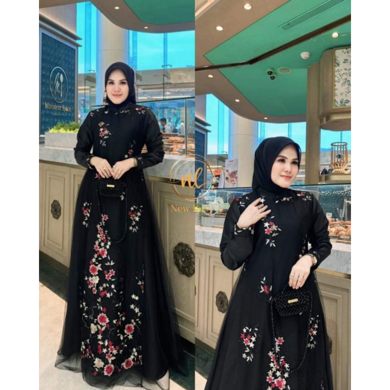 RENATA DRESS, new Lusy. ready hitam size M, siap kirim