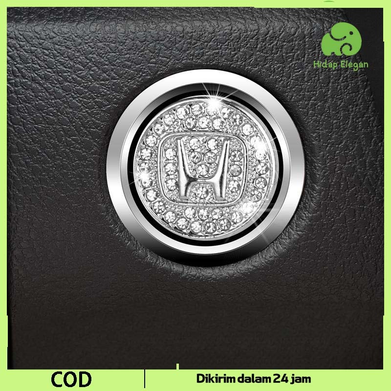 Ring Diamond Button Tombol Start Stop Engine Dad Mobil Logo Untuk Honda/Untuktoyota Cover Start Engi
