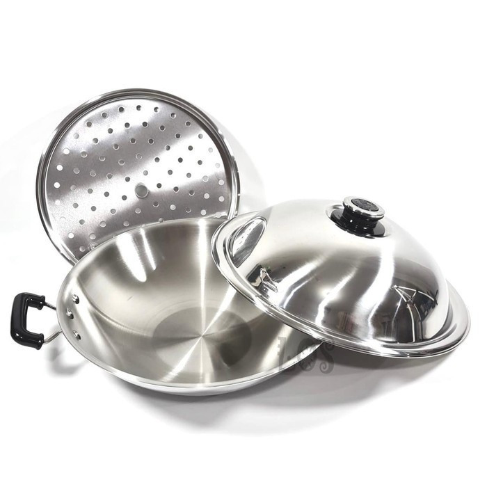 Zebra Chinese Wok 5-ply with Steamer + Lid Wajan Kuali Penggorengan SUS-304 stainless steel