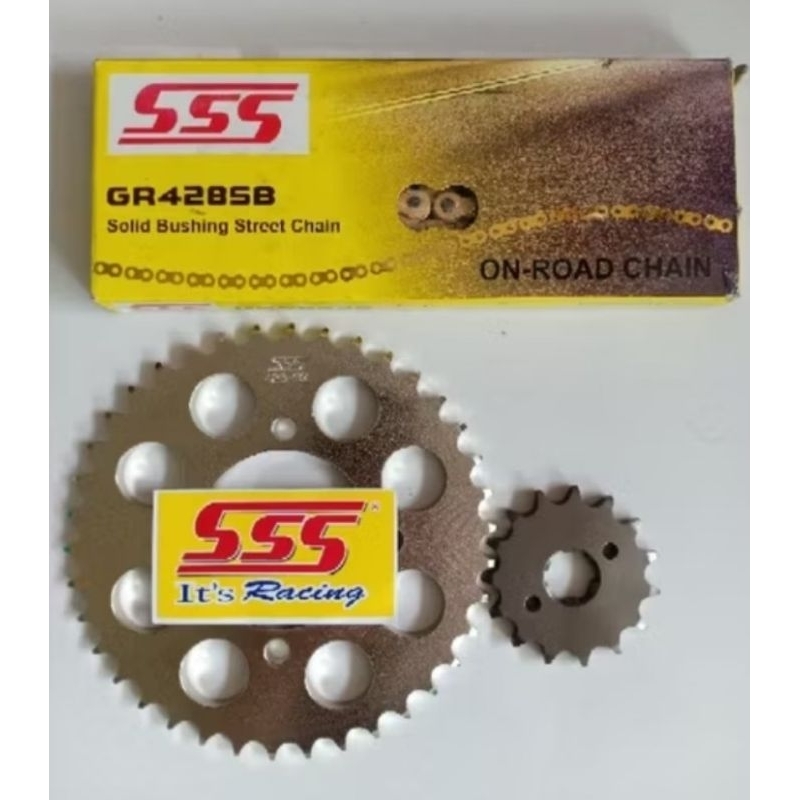 gear gir set sss 428 rantai gold SSS  rxz/vega/vega r/ mx old/mx new135/rxking /f1 zr/jupiter/rxs/al