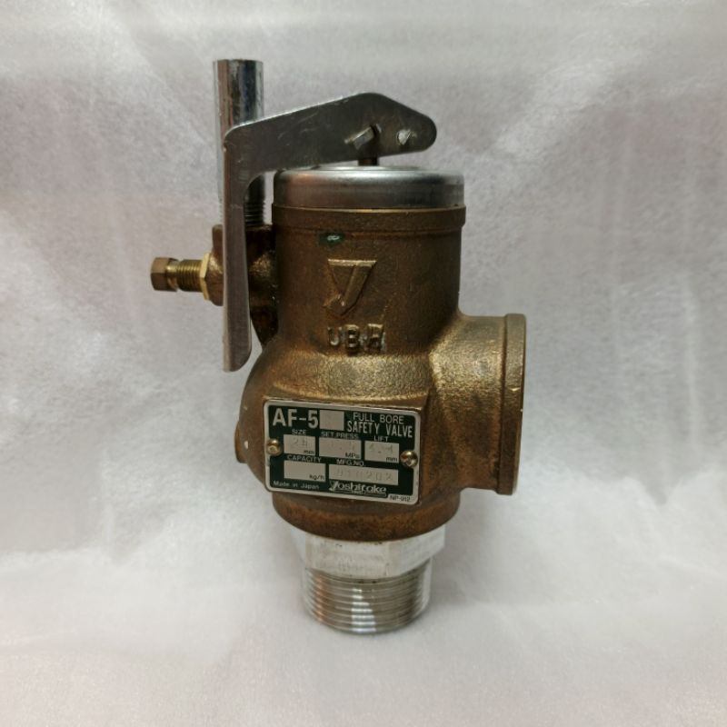 Safety Valve Yoshitake AF-5 Full Bore 1" Inch Steam & Air Drat luar dalam Kuningan / Drat bawah Stai