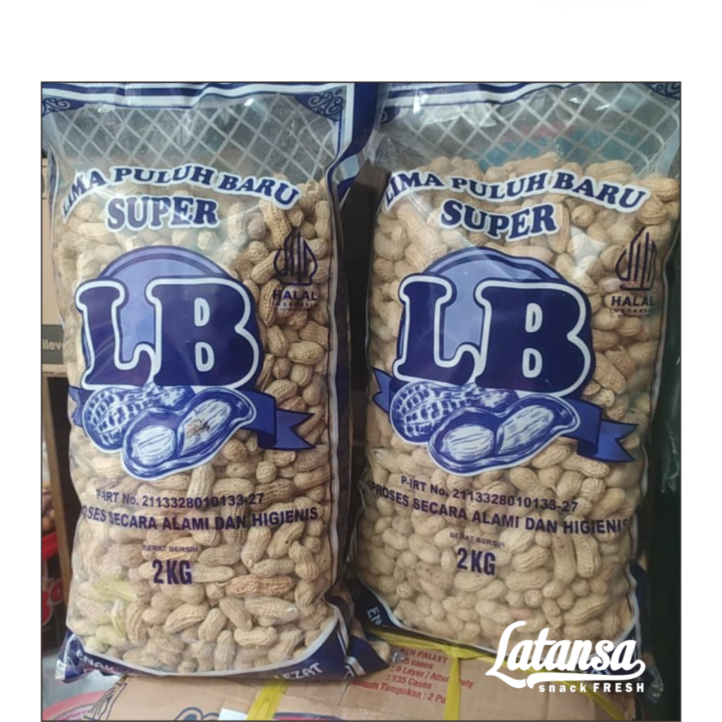 

KACANG KULIT ASIN OVEN 2Kg ballan kiloan kacang super snack merk LB cemilan gurih enak renyah