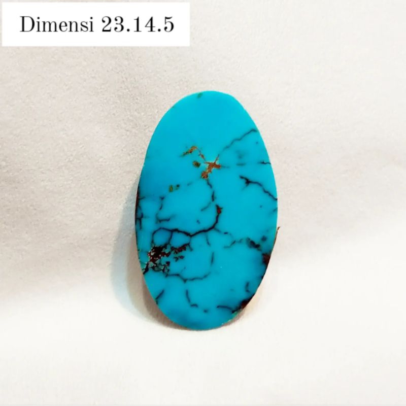 Original Batu Pirus Persia Biru Urat Emas Top Item