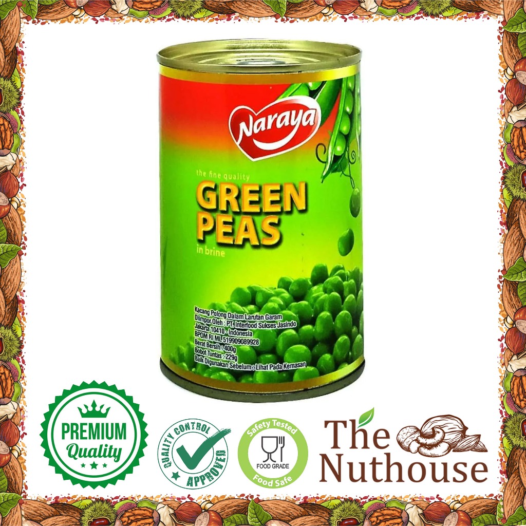 

NARAYA Green Peas / Green Pea / Kacang Polong Kaleng 400gr [HALAL]