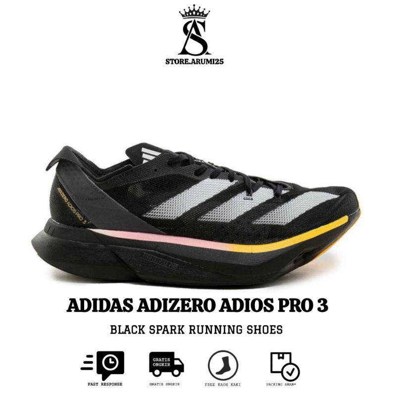 Sepatu Running Adidas Adizero Adios Pro 3 Black Spark