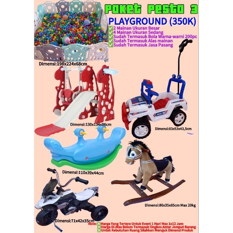 Sewa Playground/Sewa Mainan/Rental Mainan/Sewa Murah