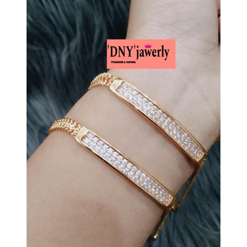 DNY Gelang Rantai Plat Gold/Gelang Fashion Wanita/Gelang kekinian/Gelang rantai