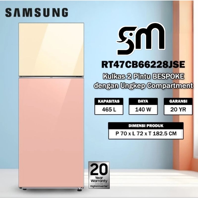 Kulkas Samsung RT47CB66228JSE 2 pintu RT47 465 L Bespoke ungkep compartment