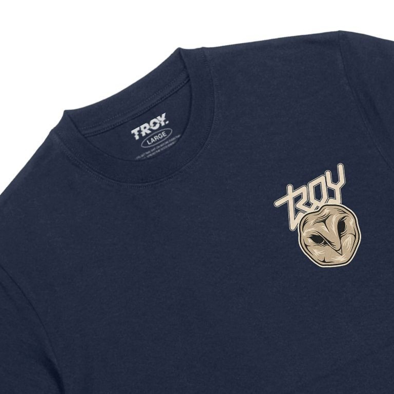Troy Company T-shirt Blue Navy Testa Gufo - Kaos Lengan Pendek Kaos Biru Navy MTD 2476