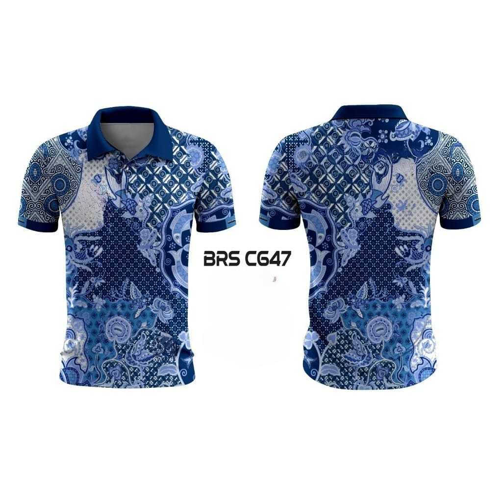 KAOS KERAH MODEL POLO BATIK PREMIUM / KAOS JERSEY BATIK PREMIUM FULL PRINTING KUALITAS PREMIUM
