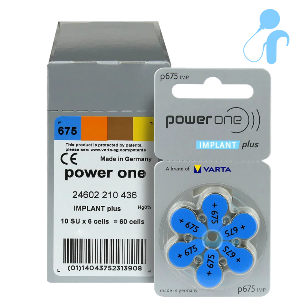 1 BOX Baterai Implan Power One Implant Plus Baterai Cochlear Implant Battery