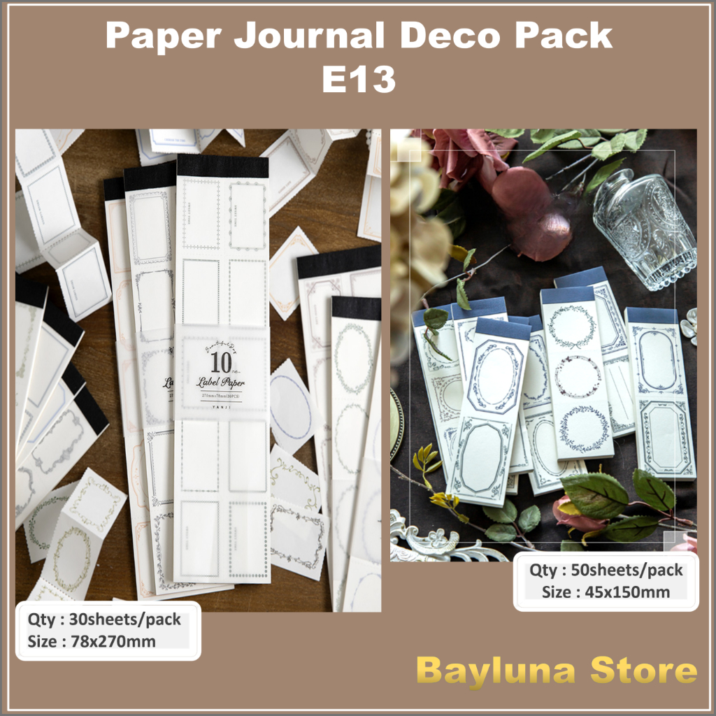 

BYL Paper Pack for Scrapbooking Junk Journal School DIY Stationery Supplies Vintage Frame #E13