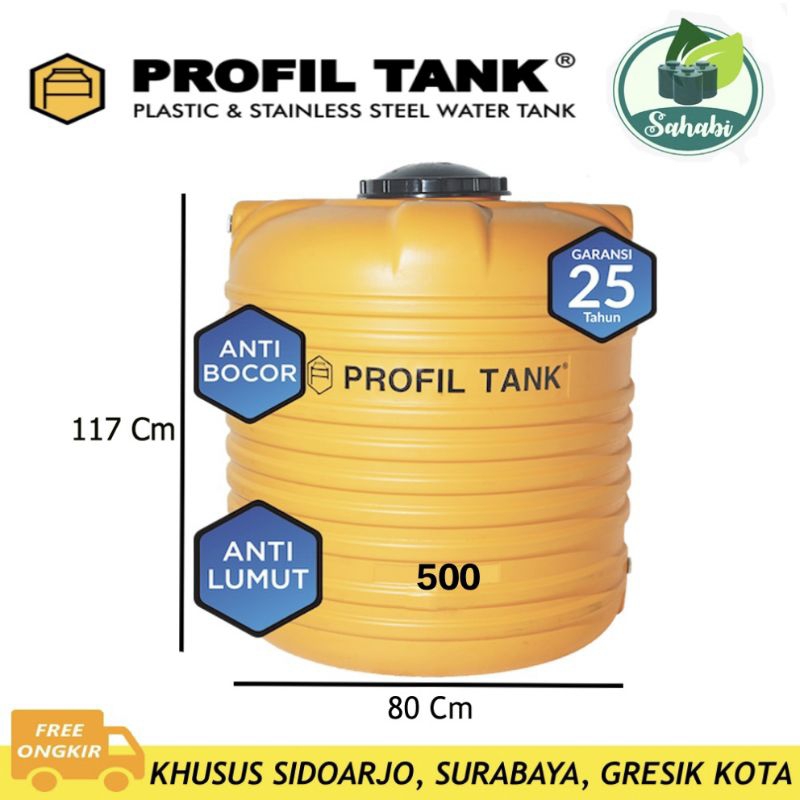 Tandon Air / Tangki Air / Toren Air Murah PROFIL TANK BPE Ukuran 500 Liter