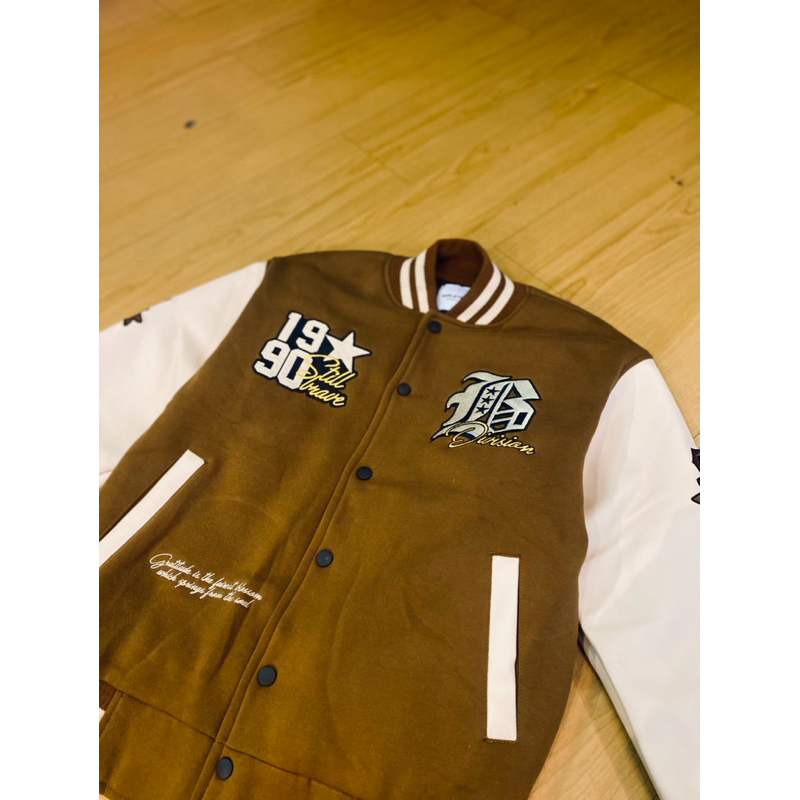 BARLEY STORE TULUNGAGUNG RONMUS BROWN VARSITY JACKET UNISEX