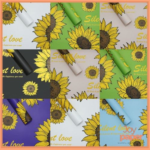 

20 Lembar kertas buket bunga motif bunga matahari sunflower pattern cellophane buket wisuda KB6178