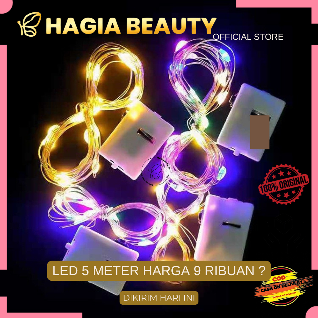 HAGIA AKS - Lampu KAMAR Hias 1M 2M 3M 5M / Lampu Tumblr Kawat Hias Dekorasi Baterai 1m 2m 3m 5m / La