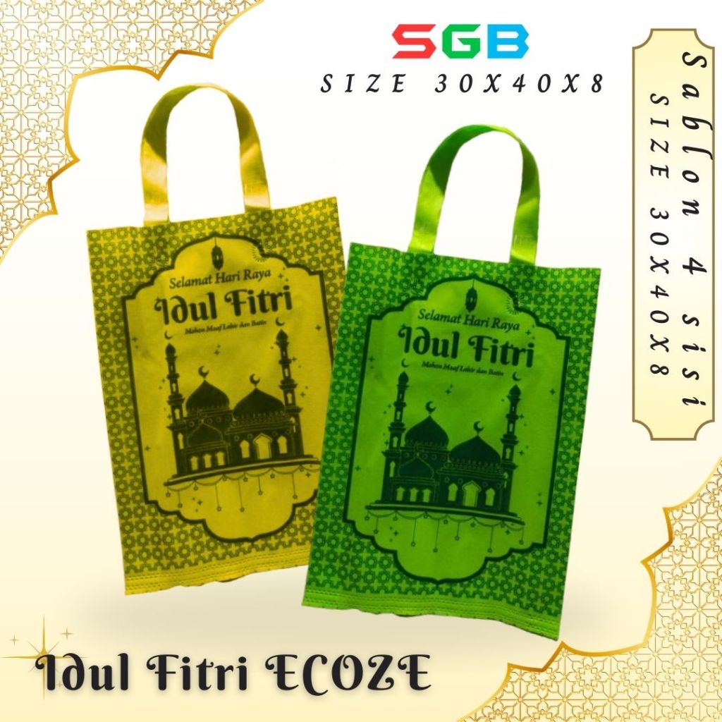 

1 LUSIN ( 12 pc ) Tas Spunbond Lebaran VER 2025 WILCO / ECOZEE 30x40x8 4 SISI idul fitri - Spunbond idul fitri