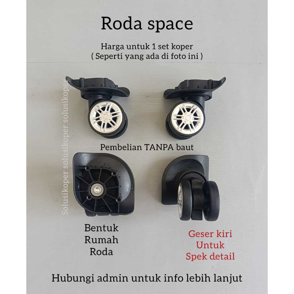 RODA KOPER, RODA KOPER KAMILITAN, RODA DOUBLE WHEL,RODA PUTAR 360,SPAREPART KOPER