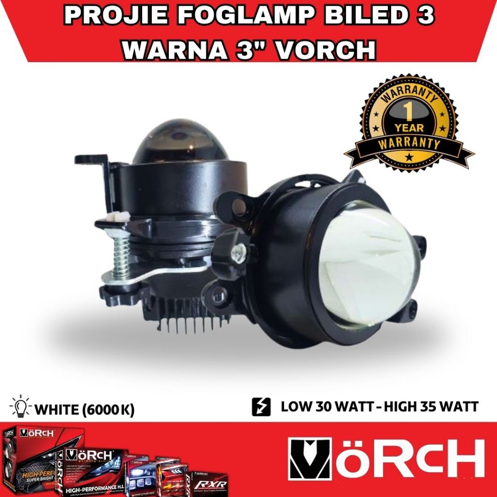 PROJIE BILED FOGLAMP 3 WARNA 3" VORCH LAMPU MOBIL