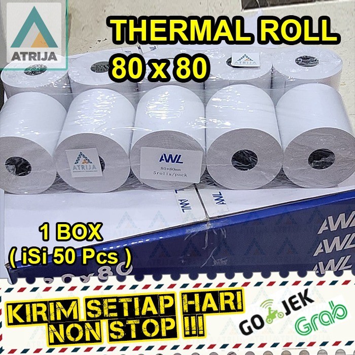 

Kertas Thermal Struk Kasir 80x80 Hitam Core 25