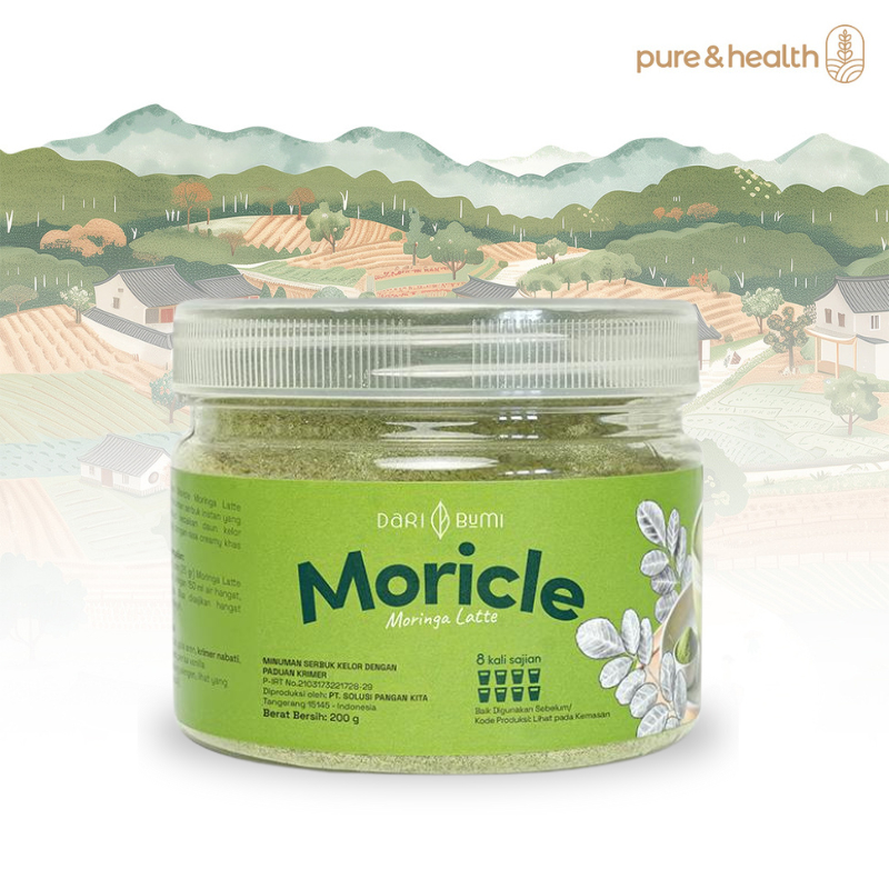 

Moricle Dari Bumi Moringa Latte Daun Kelor Bubuk Minuman Latte 200 Gram