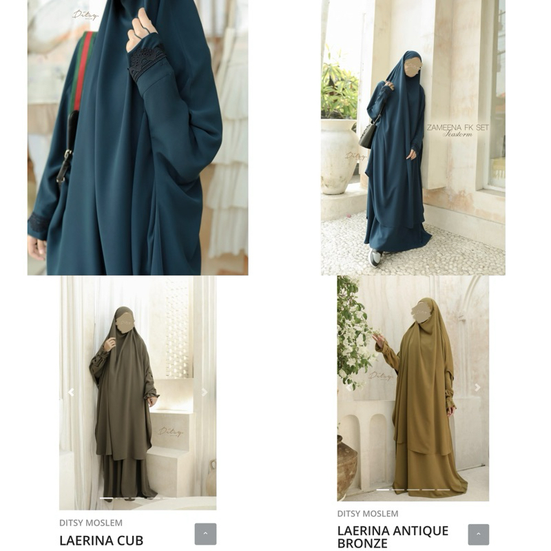 Ditsy Moslem | Zameena FK Set | Zayna FK Set | Laerina Cub | Laerina Antique Bronze | Lorry Mina Ori