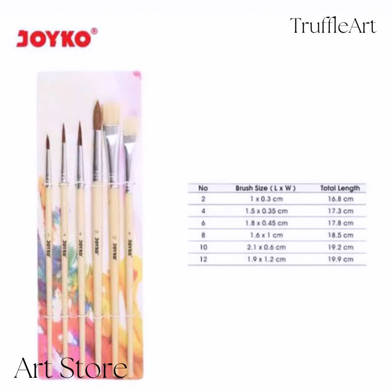 

Kuas Joyko 6 in 1 BR-8 Brush Kuas Cat Air Cat Minyak Lukis Acrylic