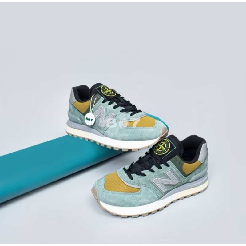 ￼New Balance 574 Legacy Stone Island Light Green