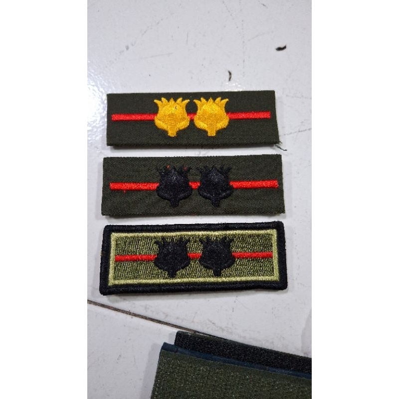 pangkat topi bordir pdl pdh pdl tni ad mayor letkol kolonel lis merah/tanpa lis