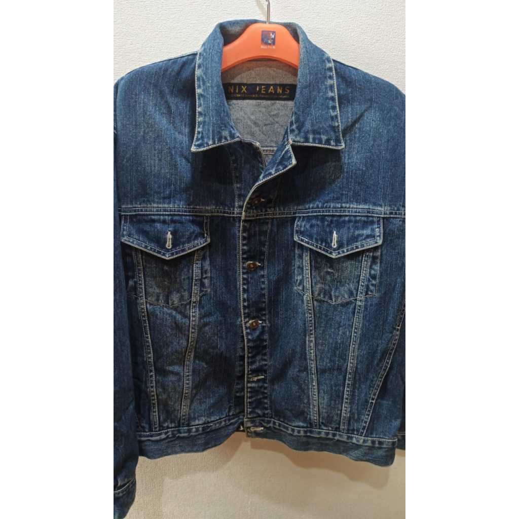 Brand NIX  JAKET  JEANS  PRIA WANITA, OVERSIZE UKURAN BESAR, JUMBO, PRELOVED THRIFT KOREYAH JEPUN