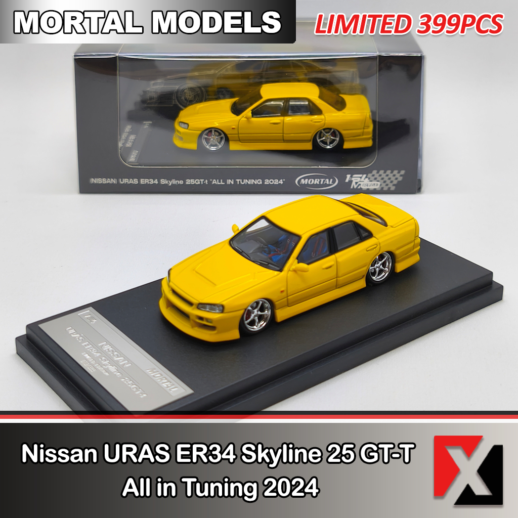 MORTAL 1:64 Nissan URAS ER34 Skyline 25GT-T All in Tuning 2024 Yellow