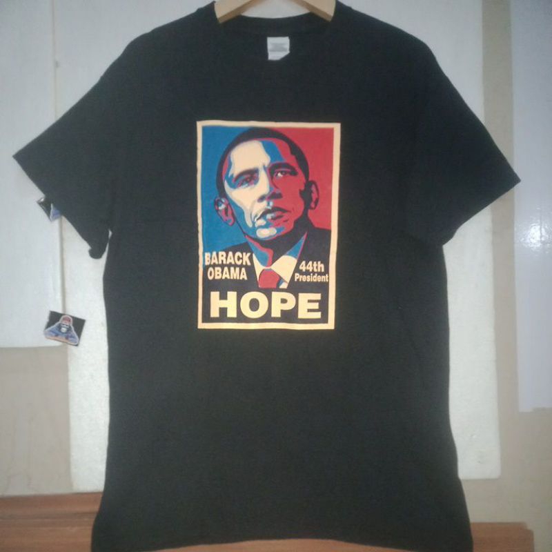 OBAMA t-shirt built up on tag Gildan size M SECOND ORIGINAL