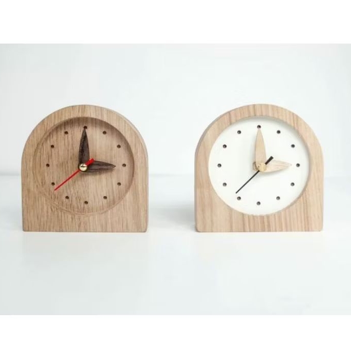 Jam Meja Kayu Jati Uniq Aesthetic Minimalis