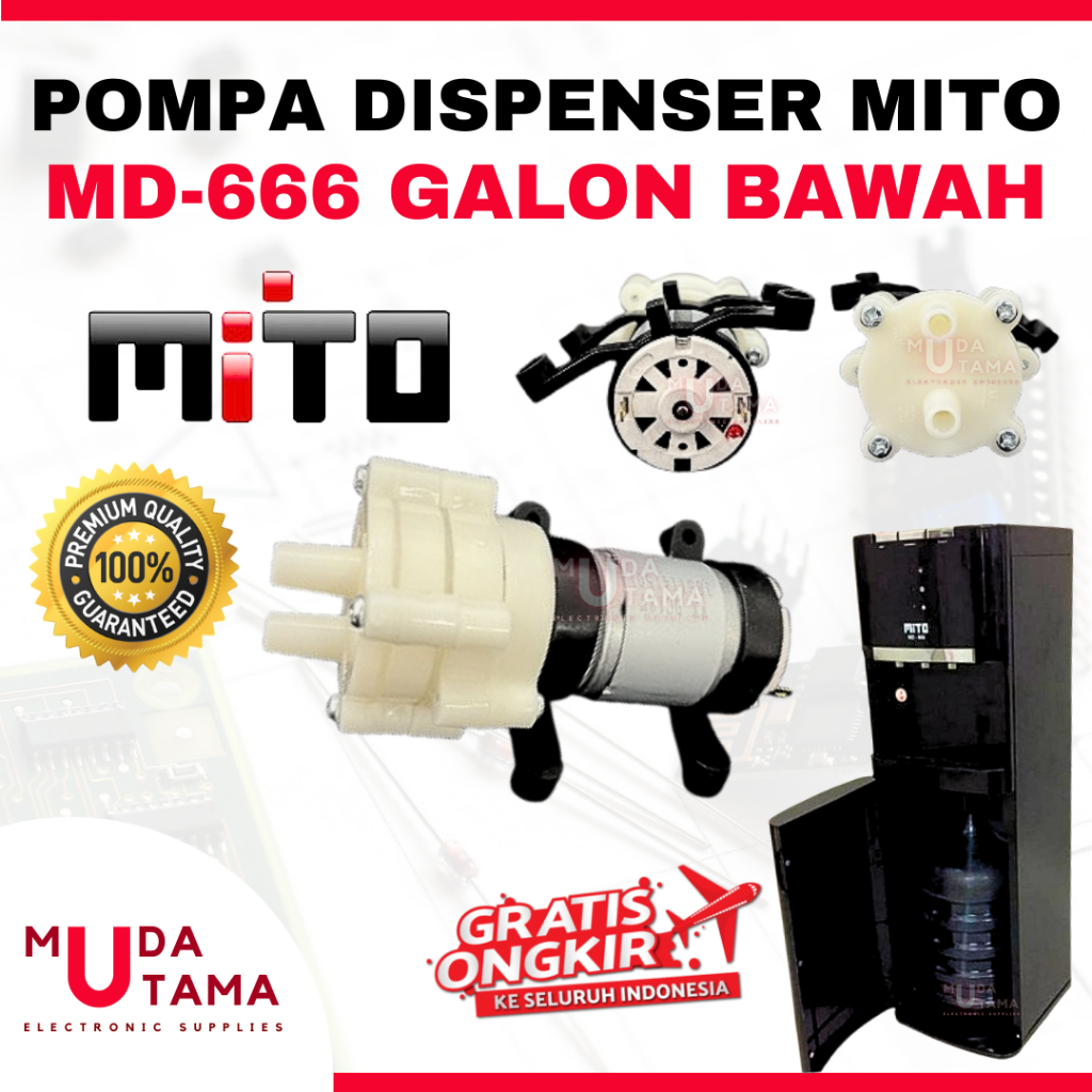 DINAMO POMPA DISPENSER MITO MD-666 GALON BAWAH 12 Volt | MOTOR DISPENSER GALON BAWAH MITO MD666 | PO