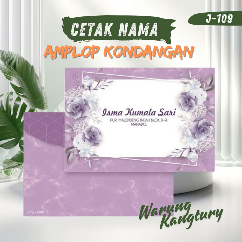 

Amplop kondangan/angpau sumbang custom nama dan Alamat seri J-109