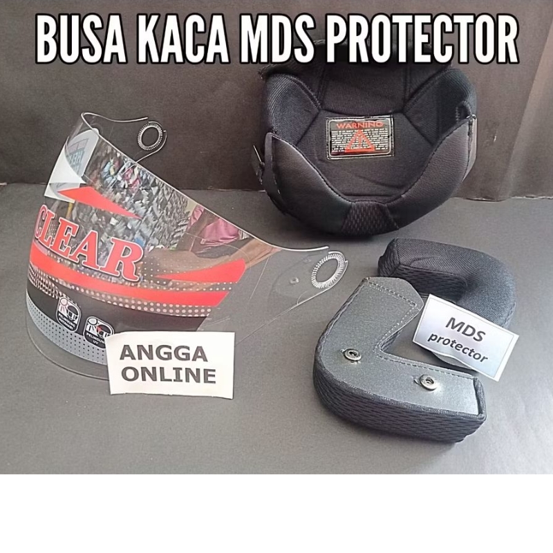 Busa helm MDS PROTECTOR, MDS VENTO + kaca helm MDS protector, MDS VENTO, MDS protektor
