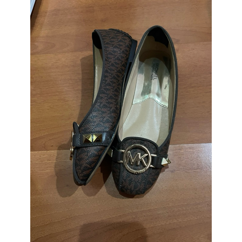 MICHAEL KORS Fulton Moc Signature Brown flat shoes Size 38