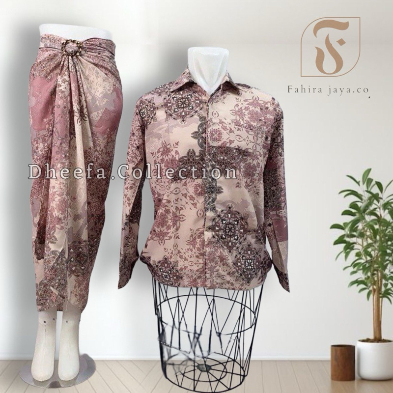 Dheefa - BATIK COUPLE - KEMEJA PANJANG BATIK PRIA - ROK LILIT - ROK DAN KEMEJA BATIK COUPLE - ROK LI