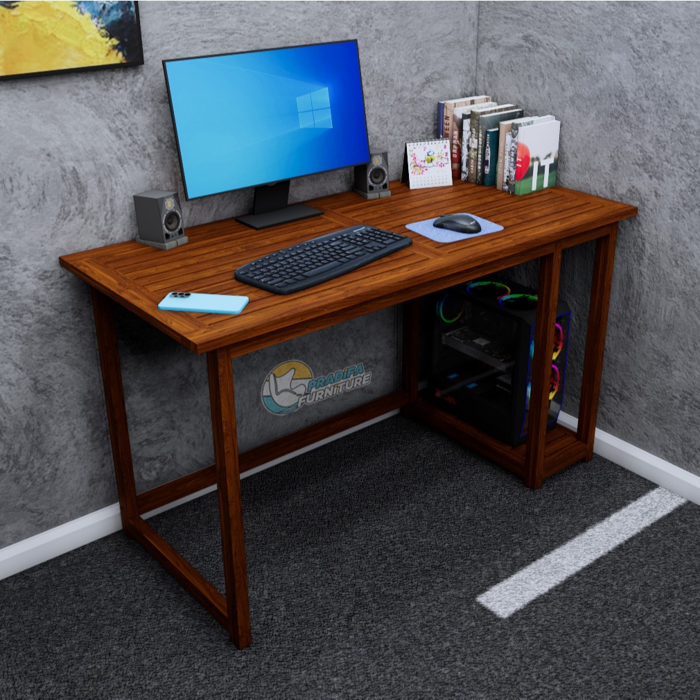 Meja Komputer - Meja Pc - Meja Kerja Kayu Jati