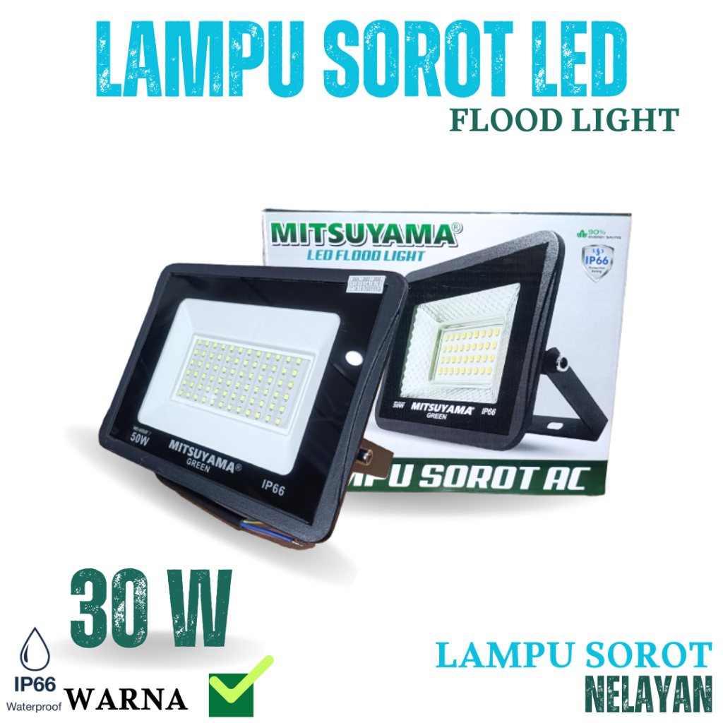 LAMPU SOROT NELAYAN HIJAU 30 WATT LAMPU SOROT IKAN 30 WATT LAMPU SOROT LED FLOODLIGHT WATERPROOF