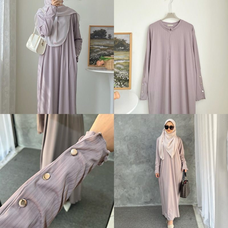 SAIDA DRESS / dress knitt premium | GAMIS UMROH | Aesthetic | BUTTON DRESS | DRESS LENGAN KANCING PR