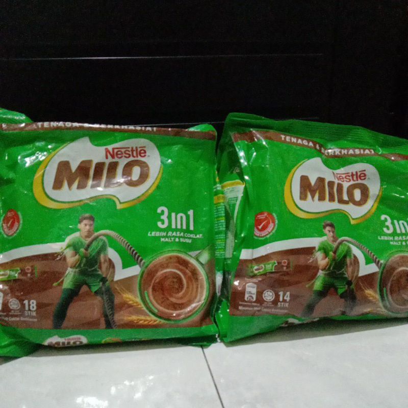 

Susu coklat 18stik / Susu 3in1 14stik / Nestle Milo 14 sticks