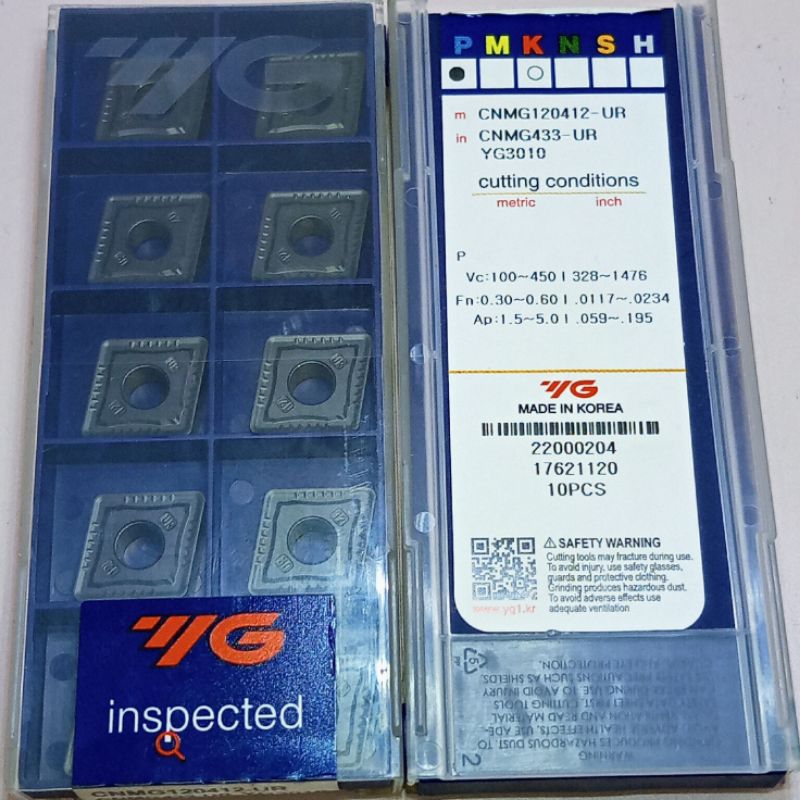 Insert bubut CNMG120412-UR YG-1 Original Chip CNMG12 Pahat Holder MCGNR CNMG 12 Baru