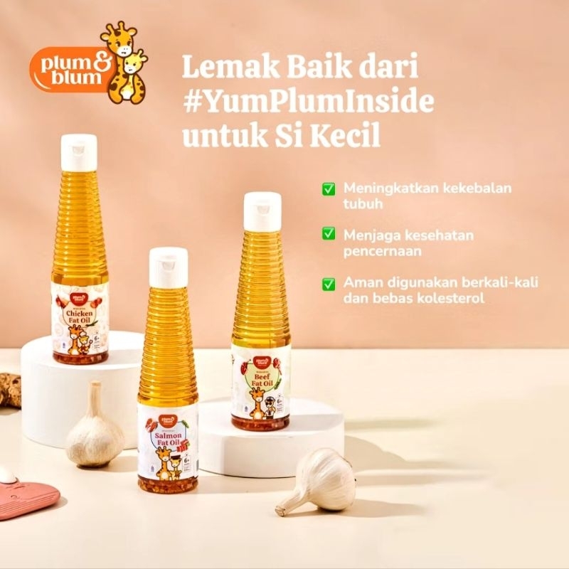 

Plum & Blum Chicken Fat Oil Beef Fat Oil Salmon Fat Oil Minyak Mpasi BB Booster - 140 ml